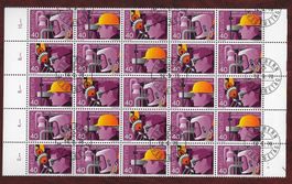 1978: SUVA Nr.614-616 Teilbogen mit 25 Marken ET