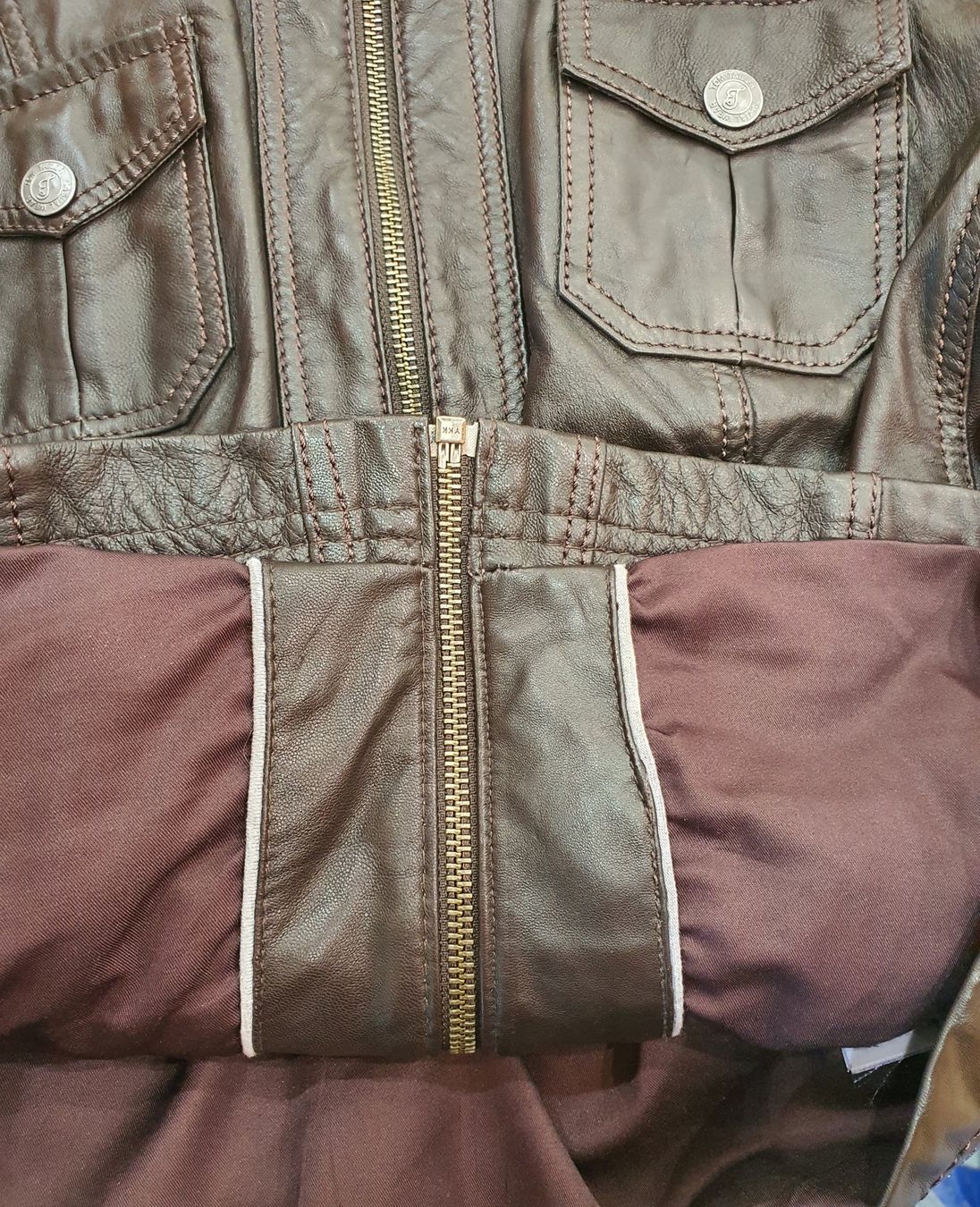 Tom Tailor Giacche: Wunderschöne braune Lederjacke von Tom Tailor, Grösse L – Usato da Hellsau venduto da Stina1978 4