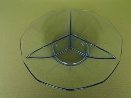 3 teilige hellblaue Vintage Glasschüssel Glasplatte