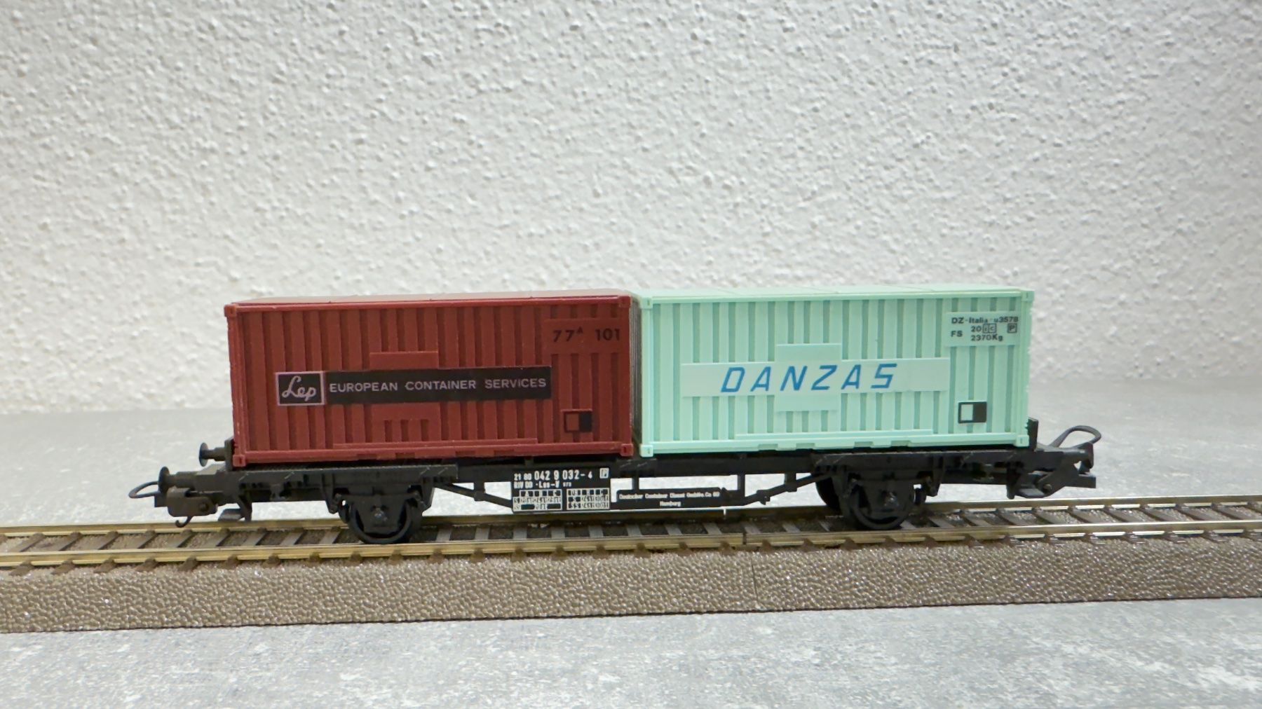 Lima Modellini di ferrovie: Lima Containerwagen H0 / DC – Usato da Schlieren venduto da rat_lq6b 2