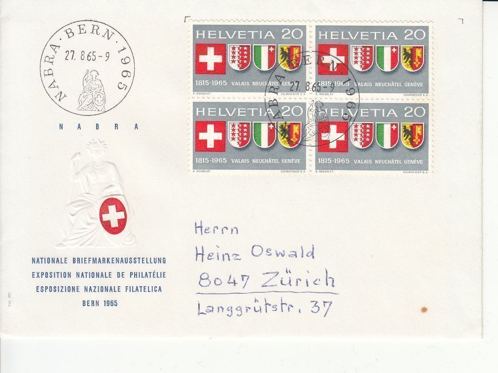 Tutti i francobolli: NABRA Bern 1965 4 Briefe – Usato da Bürglen TG venduto da StampGraf 3