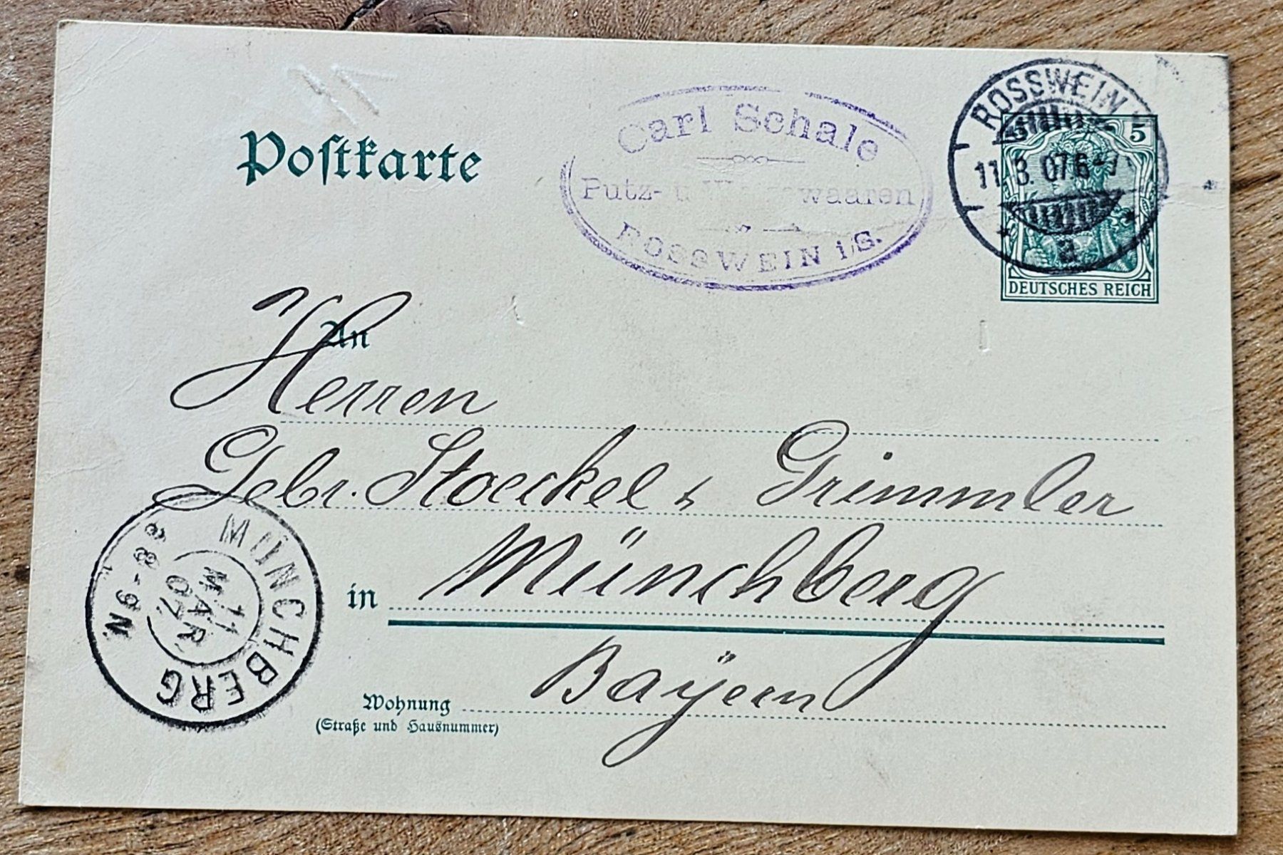 Tutti i francobolli: SAXE - Ganzsache Rosswein, 1907 – Usato da Les Valettes venduto da Nuba1