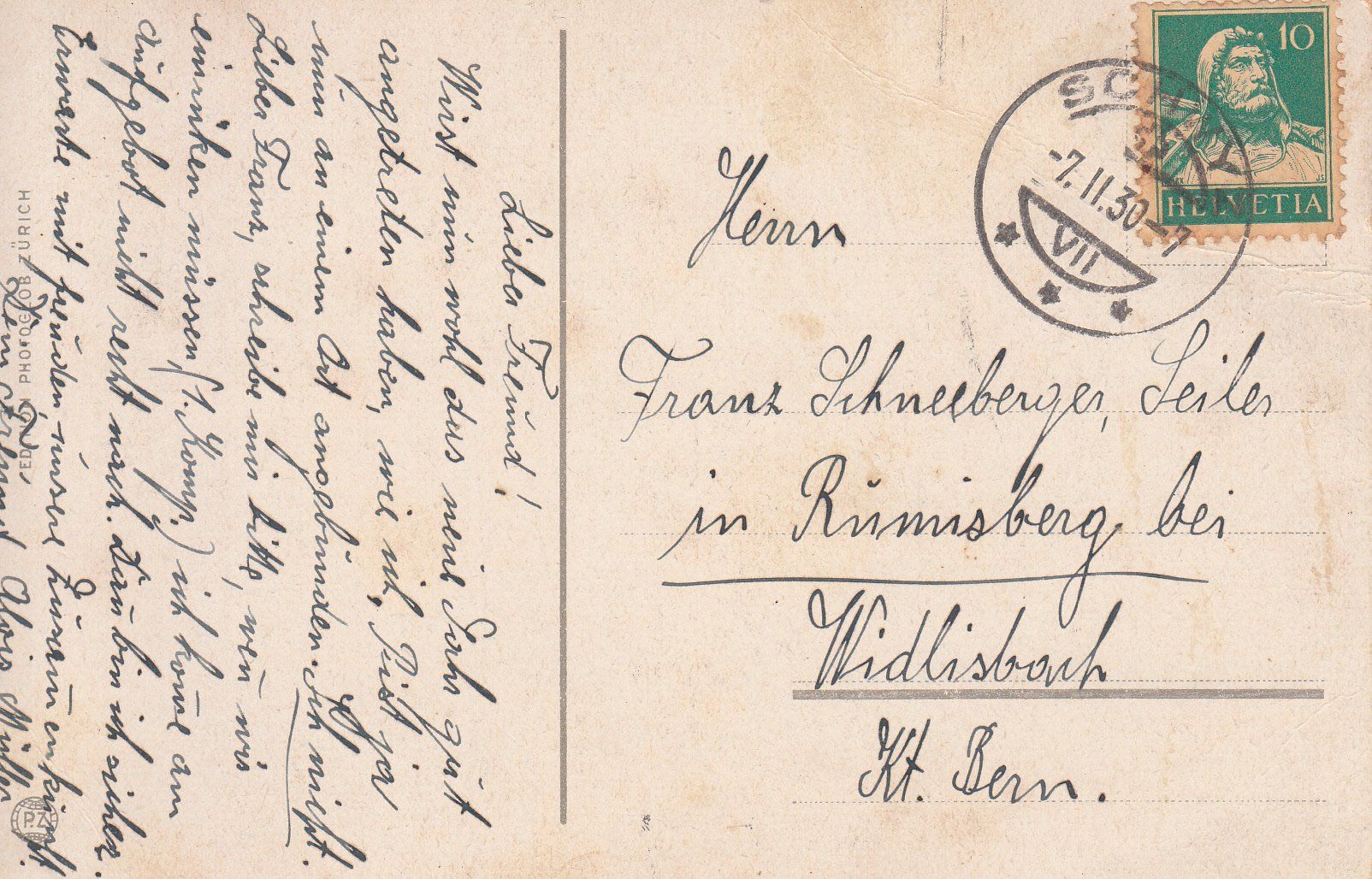 Cartoline postali: Schwyz 1930 – Usato da Bürglen TG venduto da StampGraf 1