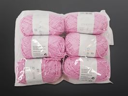 RICO DESIGN glänzendes Garn Pink 6 Stk.