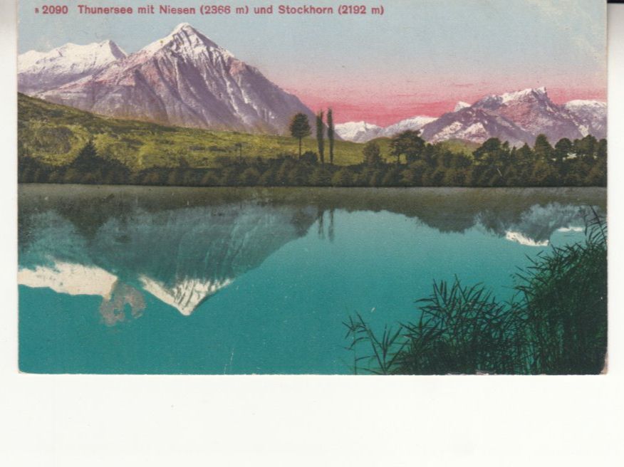 Cartoline postali: Thunersee 1920 mit Bahnstempel Thun-Interlaken – Usato da Bürglen TG venduto da StampGraf