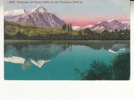 Thunersee 1920 mit Bahnstempel Thun-Interlaken