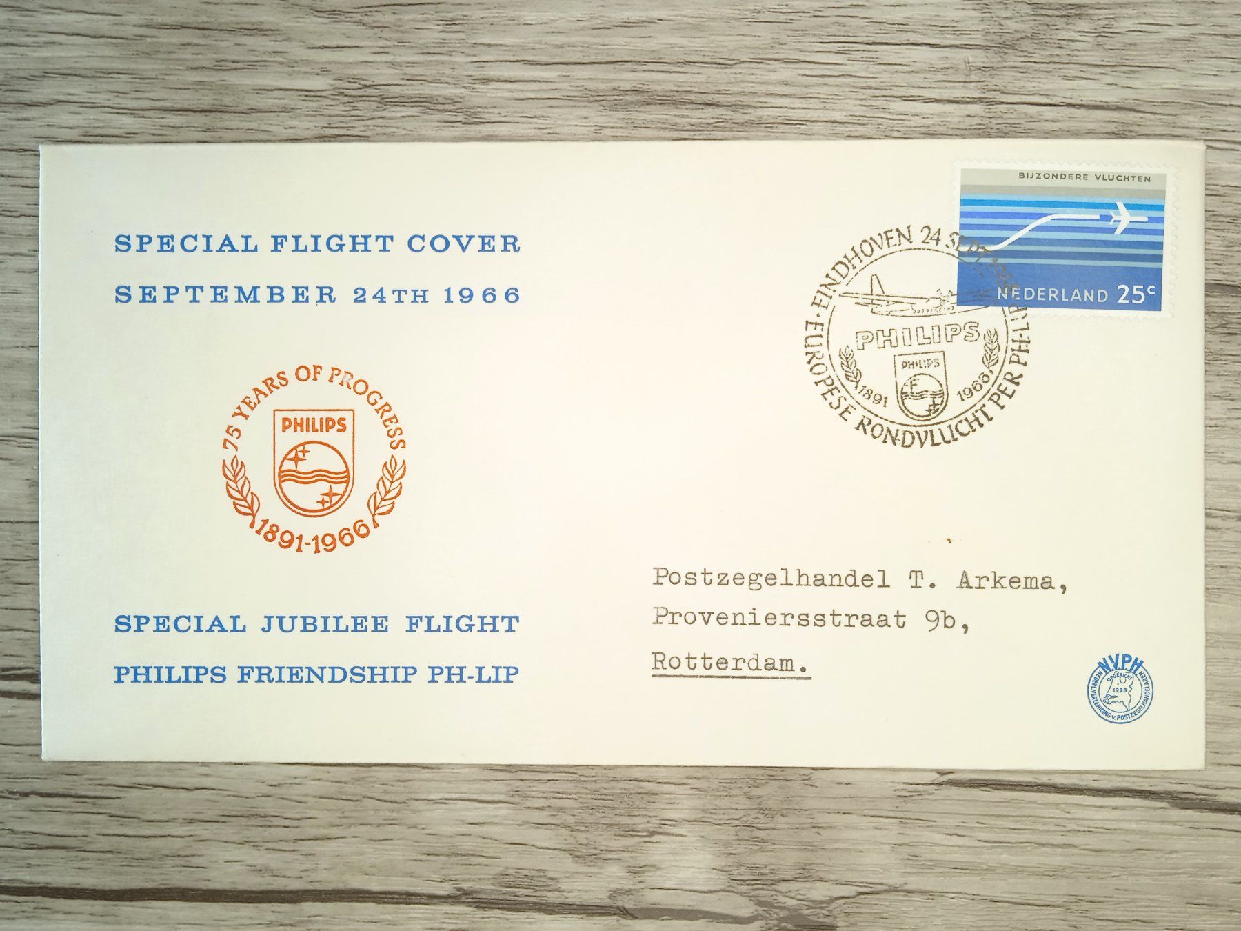 Tutti i francobolli: TR89 Enveloppe + Timbre Pays-Bas 1966 Theme Aviation – Usato da Cousset venduto da Patrick_Collections