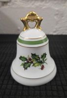 Weihnachtsglocke Porzellan mit Musikdose, Goldrand Deko
