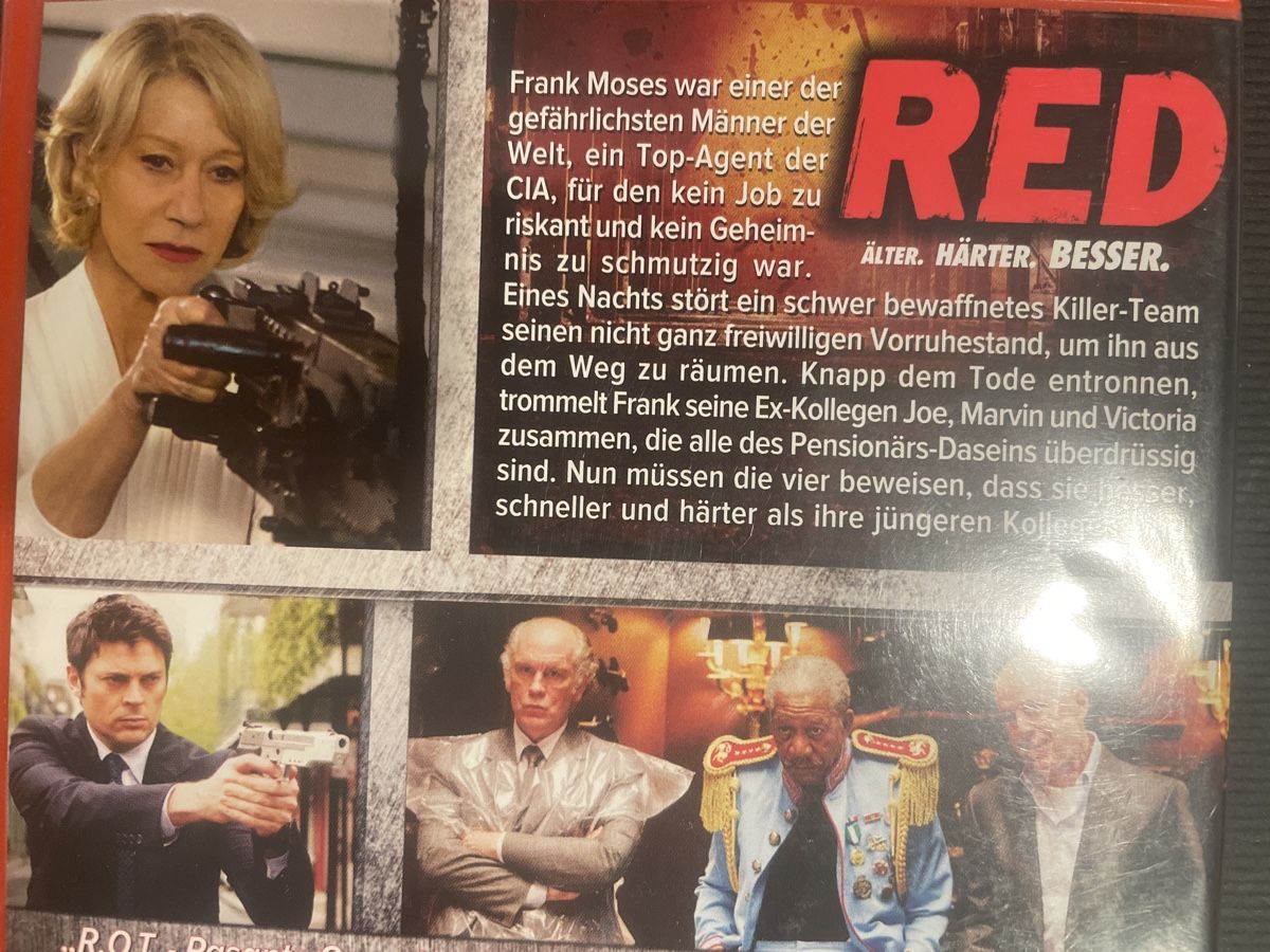 Tutti i DVDs: Red, Traumbesetzung Mirren, Freeman und Malkovich – Usato da Winterthur venduto da machmaschine 2