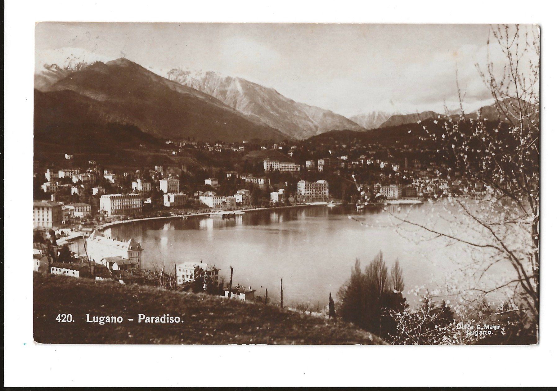 Cartoline postali: AK 1923  Lugano-Paradiso – Usato da Greifensee venduto da 315WDO
