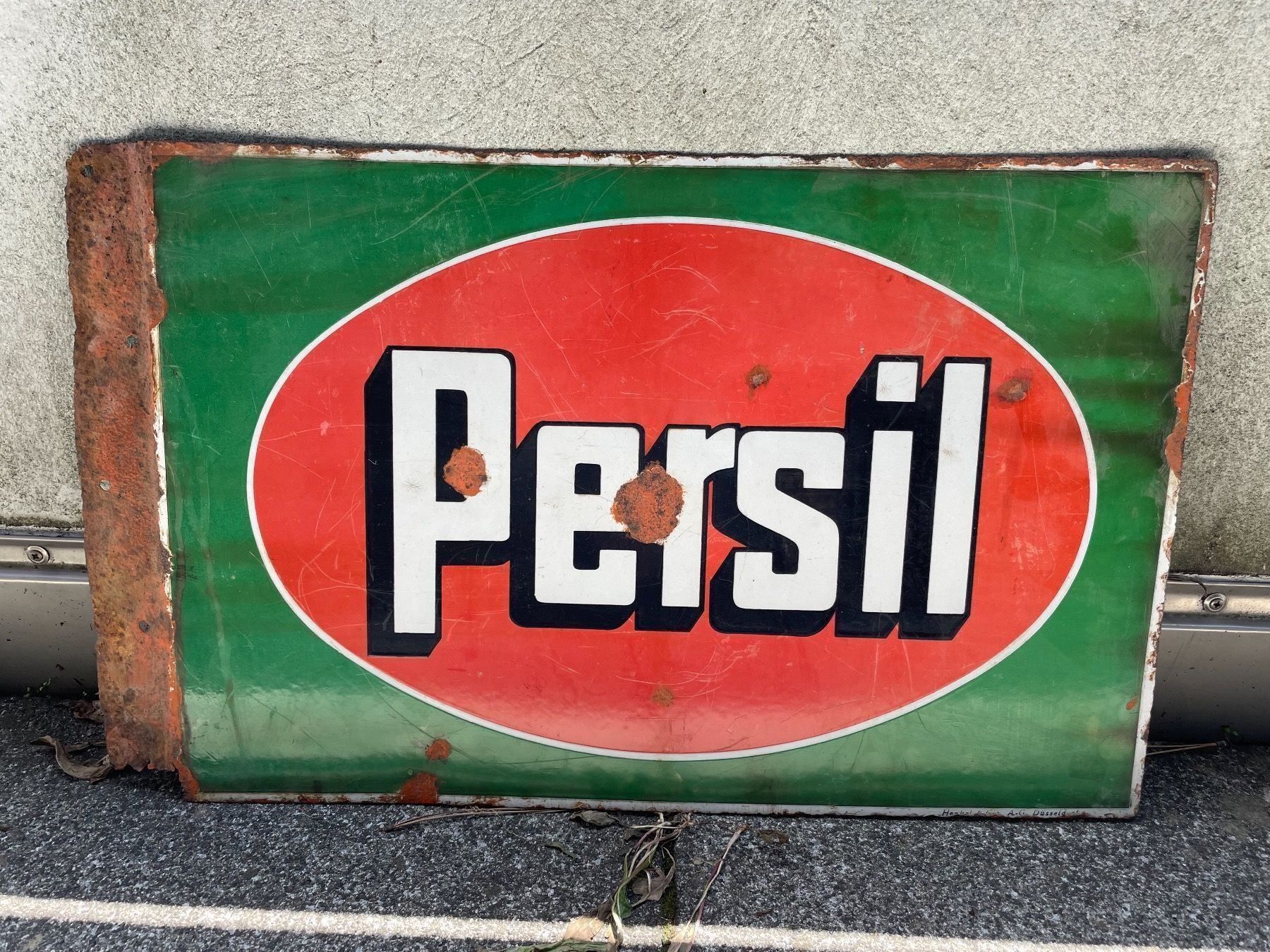 Persil Insegne: Plaque Émaillée Persil Double Face – Usato da Vallamand venduto da Bricbracbroc82 2