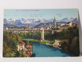Bern , Kornhausbrücke und die Alpen