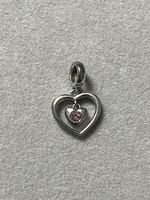 Charm Anhänger Herz im Herz Silber