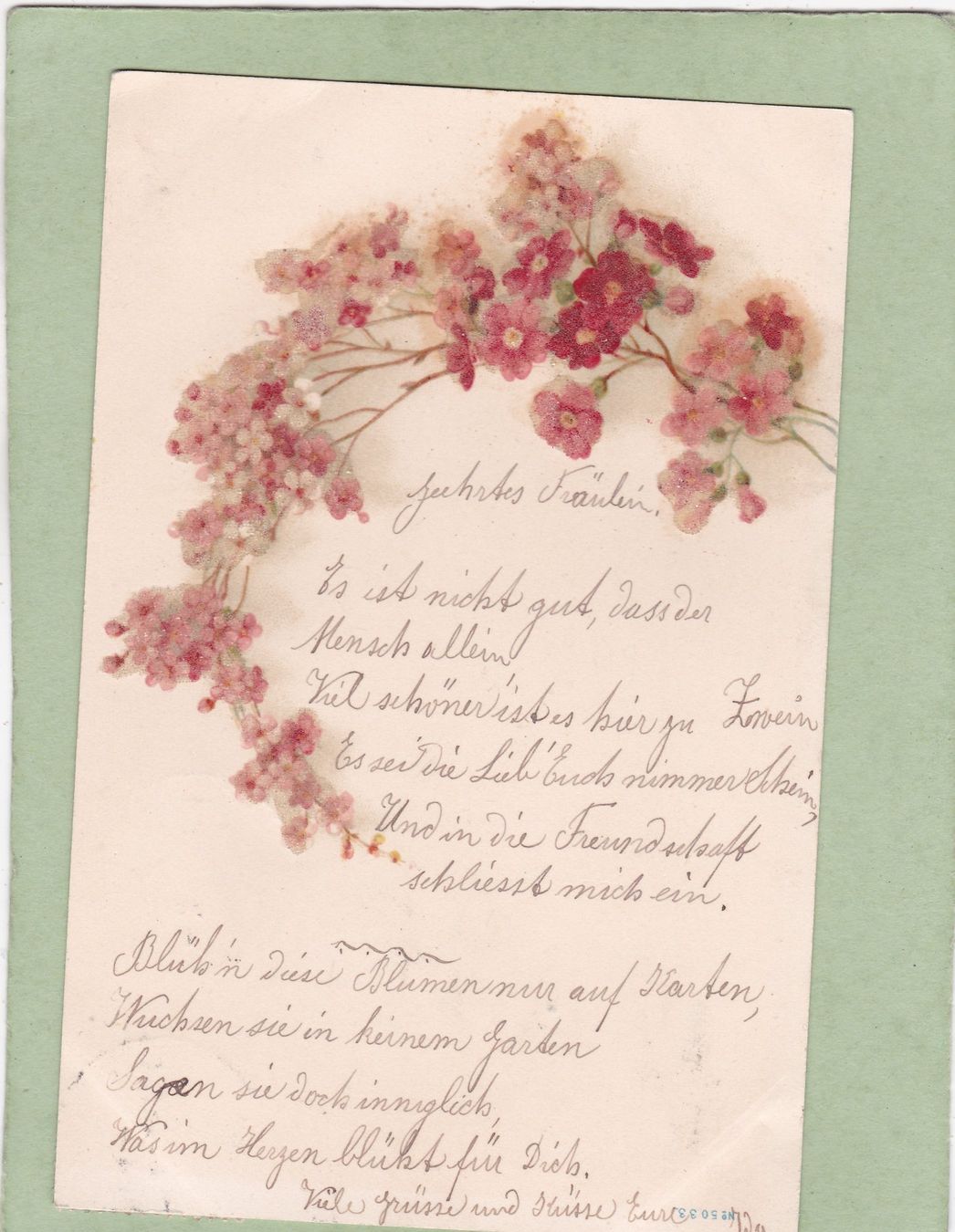 Ansichtskarten: Kitsch Blumen aufgeklebt 1900 – Gebraucht aus Herisau von Lisegrat2008