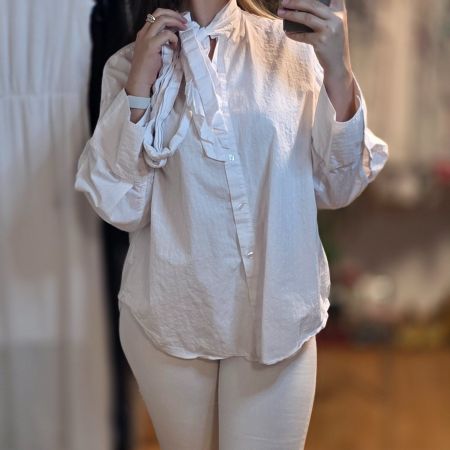 H&M Bluse weiß Schleife Gr.L Oversize