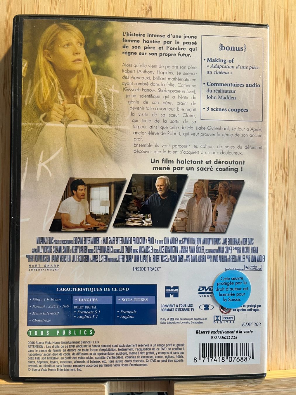 Tutti i DVDs: Preuve Irréfutable (2005, DVD, Anthoy Hopkins) – Usato da Vevey venduto da zecollector 1