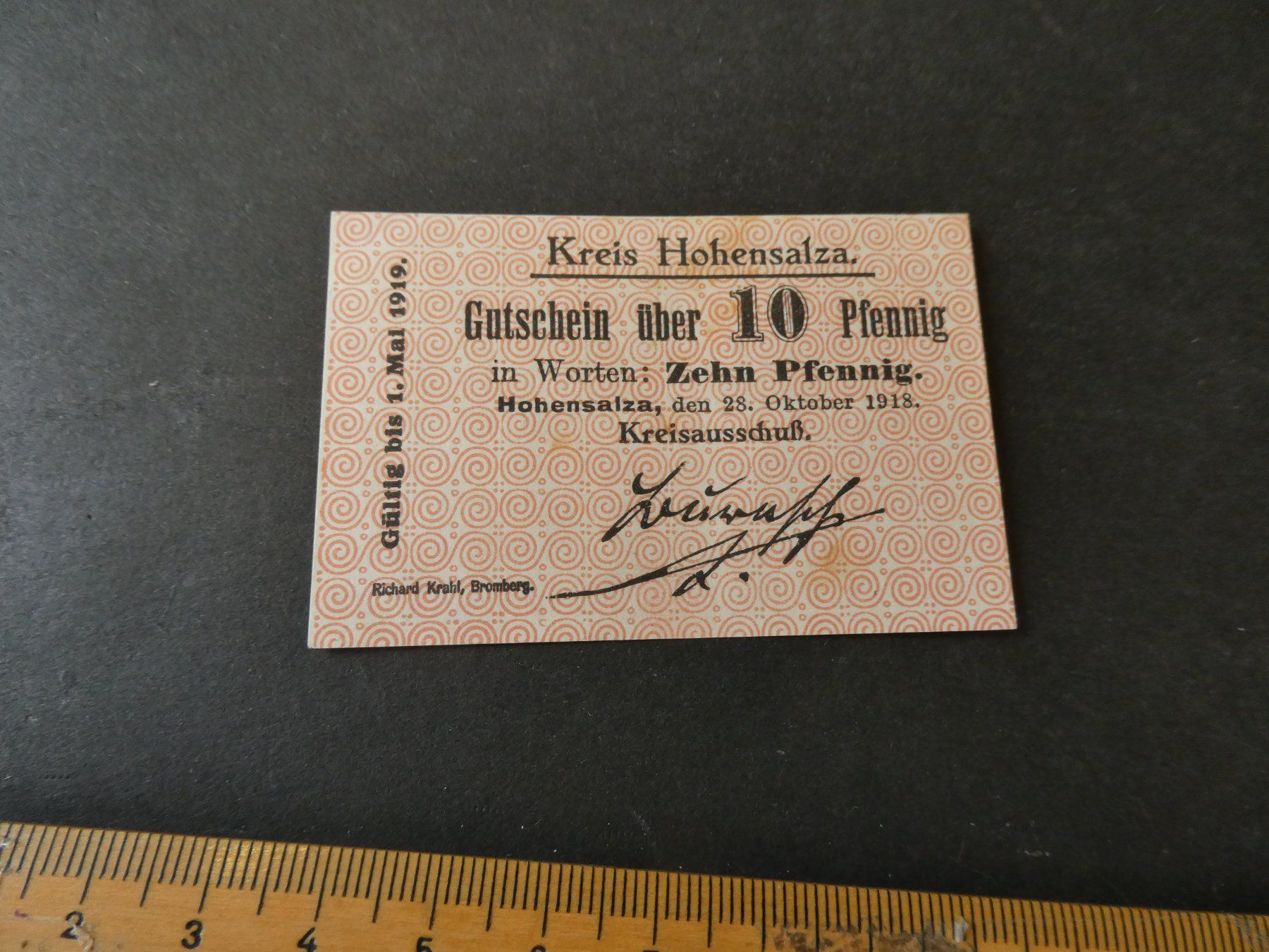 Banknoten: Dt. Reich, Hohensalza   - Notgeldschein – Gebraucht aus Hinterforst von Rohusri