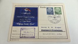 1960 AUS Erstflug Stuttgart - Salzburg auf  Ganzsache