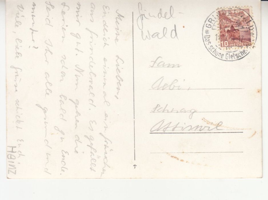 Ansichtskarten: Grindelwald Ferienheim Herzogenbuchsee 1944 – Gebraucht aus Bürglen TG von StampGraf 1