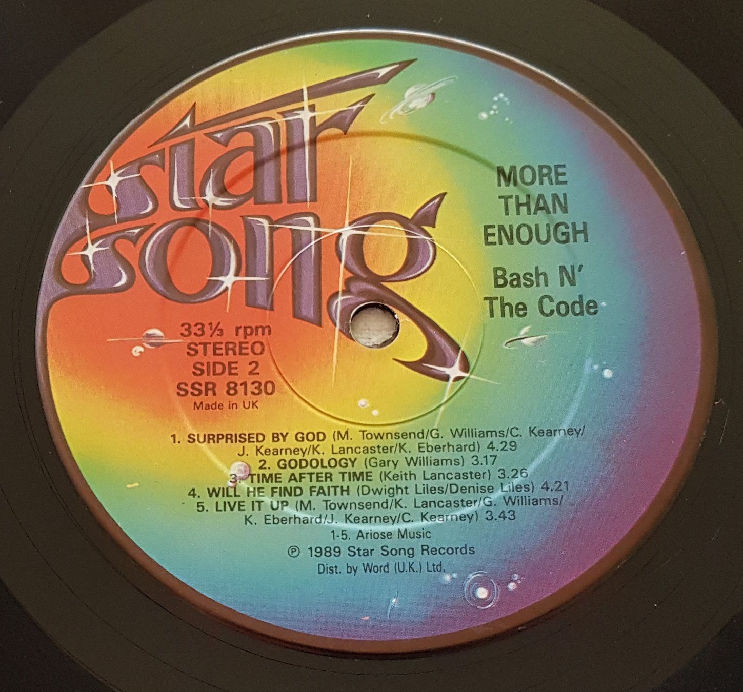 Dischi in vinile: Bash 'n The Code – More Than Enough - LP - 1989  First Press – Usato da Uster venduto da Zardodel 5