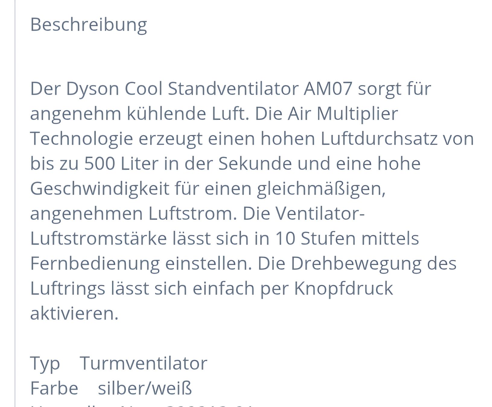 Dyson Ventilatori: Dyson cool Turmventilator – Nuovo e nell'imballaggio originale da Jona venduto da san_f7pf 4