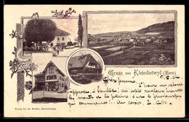 AK Kleindietwil /Bern, Gasthaus, Fachwerkhaus, Blick über de