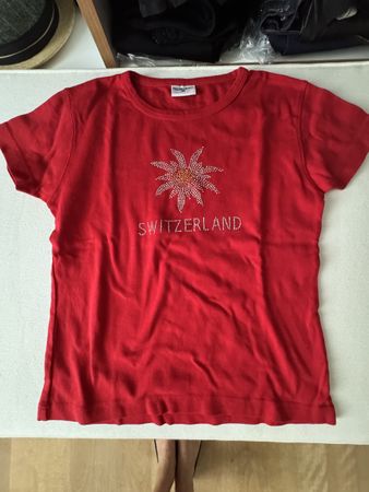 1.August AT-Shirt rot mit Edelweiss Gr 