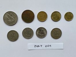 9 Münzen aus Portugal 1965-1986