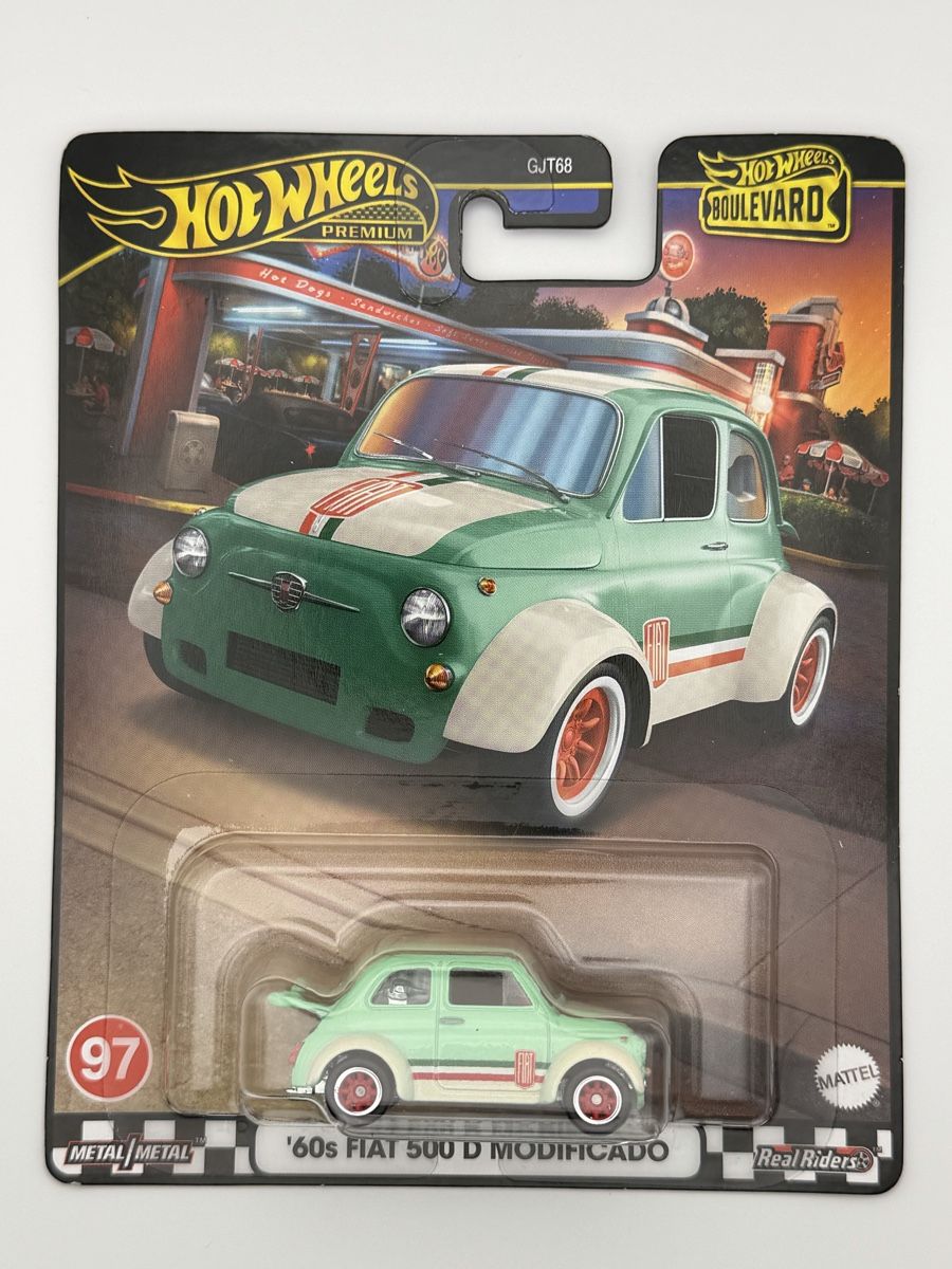 Hot Wheels Modellini d'auto: Hot Wheels Premium 60' Fiat 500 D Modificado – Nuovo e nell'imballaggio originale da Kölliken venduto da SwissHotWheels