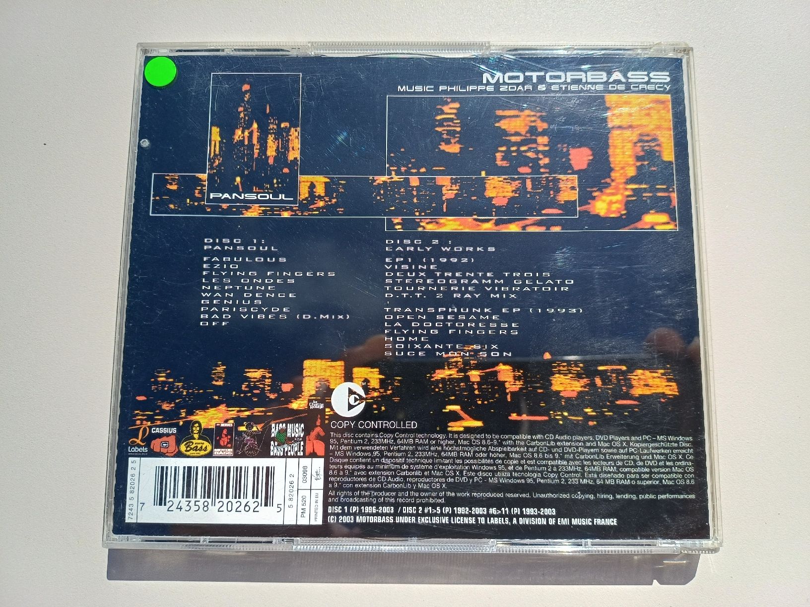 CD: MOTORBASS "Pansoul" CDx2 – Usato da Begnins venduto da Drastic-Sound 1