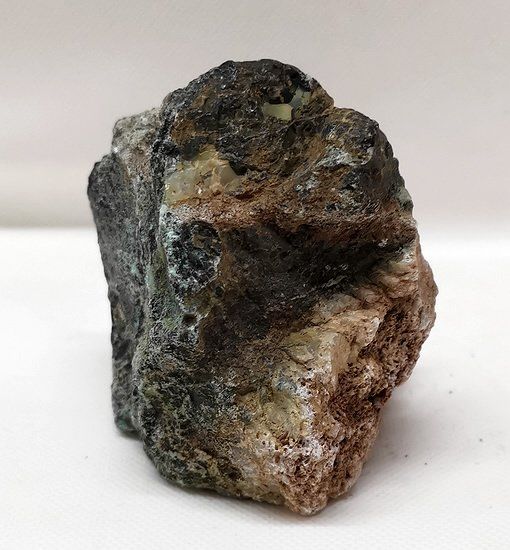 Minerali & Pietre curative: Blauer Chalcedon mit Malachit Rohstein – Usato da Walenstadt venduto da vkt_qc8d 3