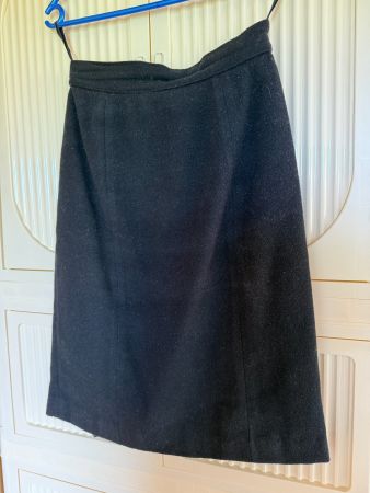 Damen Rock schwarz Materialmix Wolle | Grösse 36