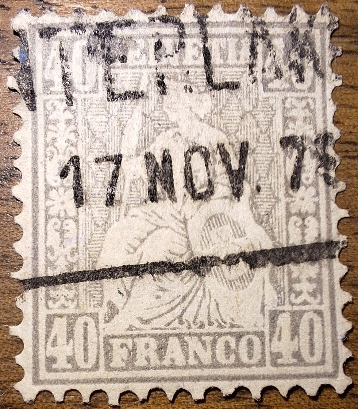 Tutti i francobolli: Sitzende Helvetia Nr 42 Kat. 220.-  – Usato da Balgach venduto da SIMEON27
