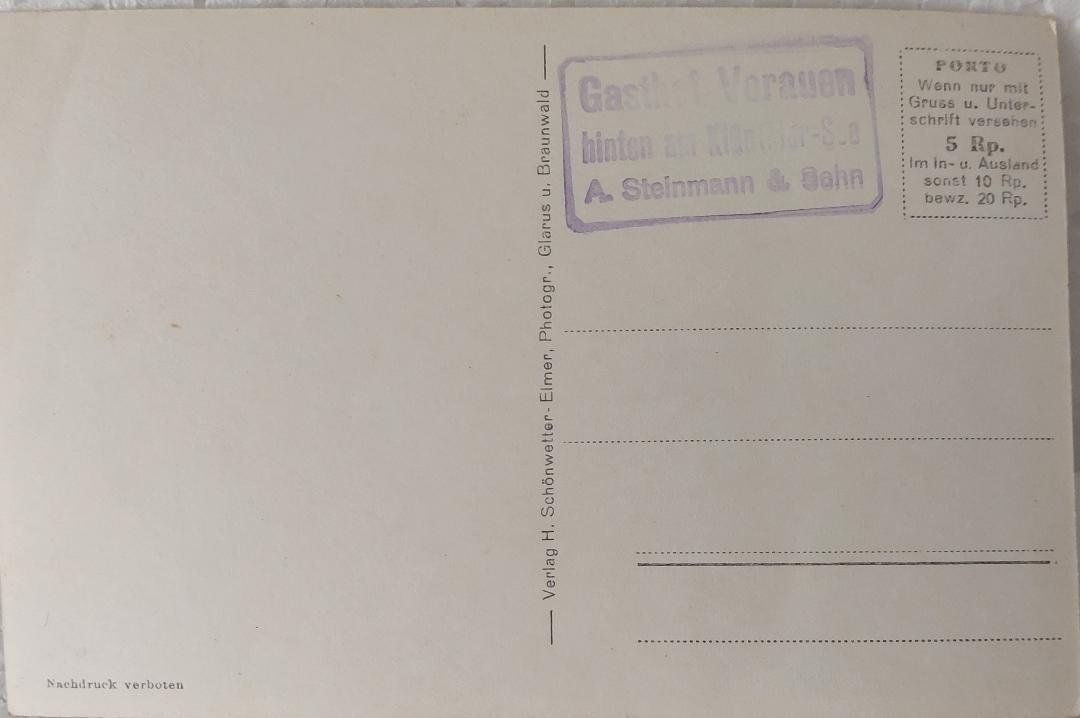 Ansichtskarten: KLÖNTHALSEE von der Richisauer Schwammhöhe – Gebraucht aus Delémont von Domdom1 1