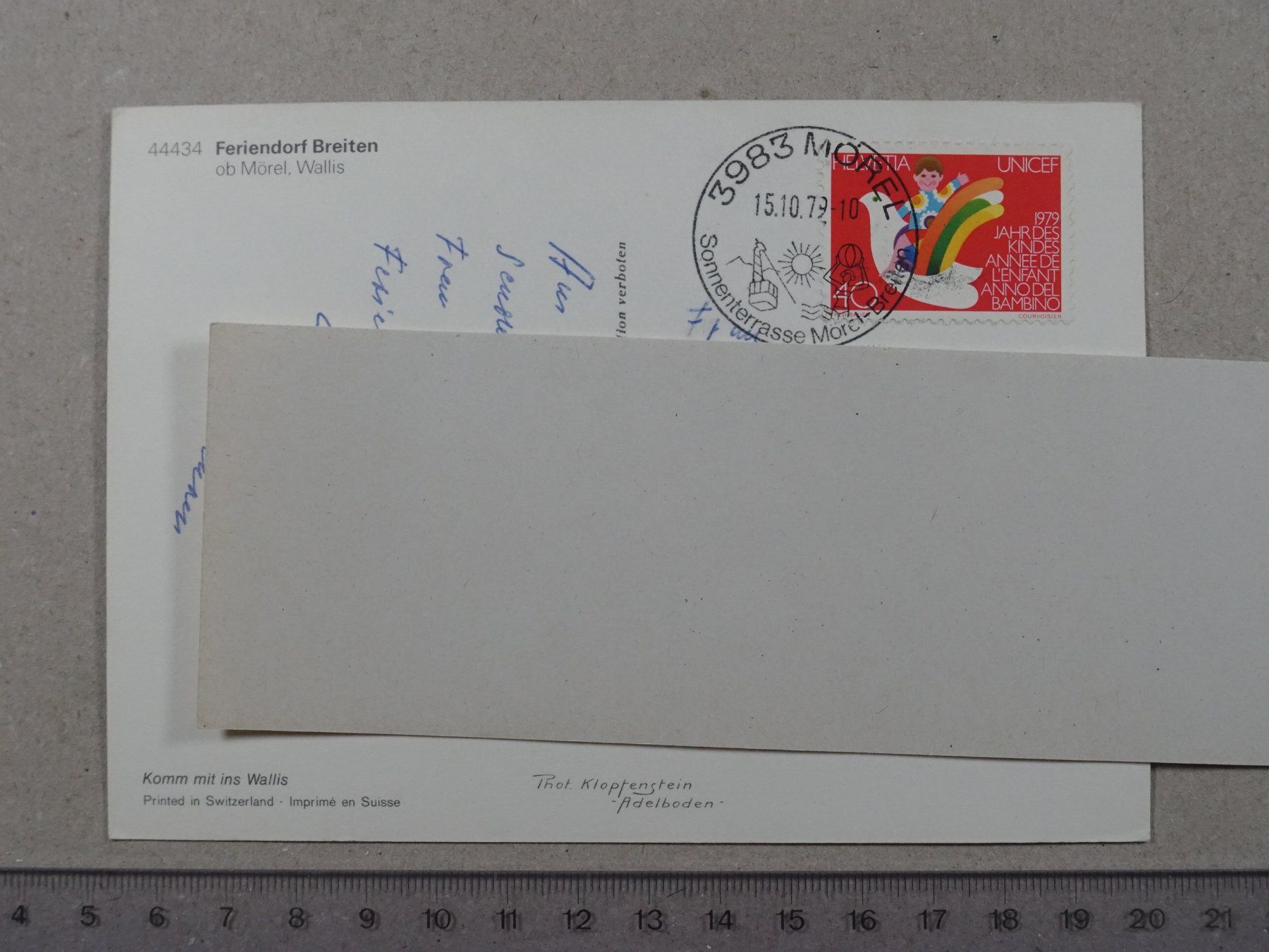 Cartoline postali: Breiten ob Mörel, 1979 – Usato da Lenzburg venduto da fh1 1