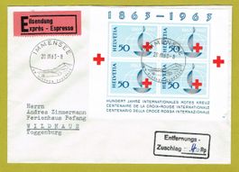 Sonderblock 100 Jahre Rotes Kreuz 1963 mit K-Stempel