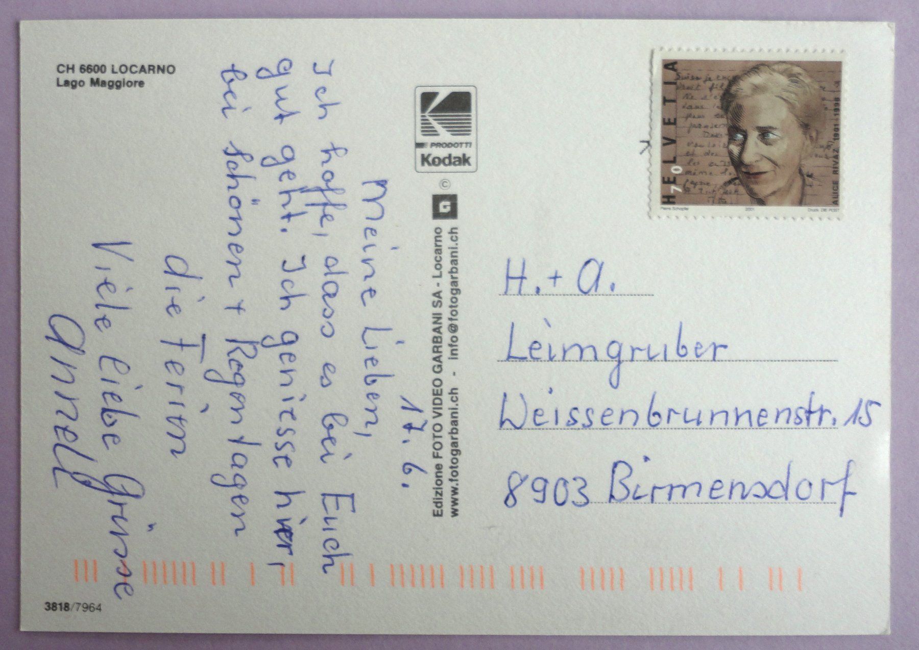 Cartoline postali: Locarno - Lago Maggiore – Usato da Fétigny venduto da Billy2miny 1