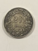 2 Fr. Silbermünze, Jahrgang 1911, Helvetia, Top Zustand!