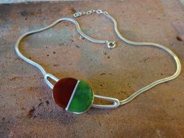 Kette Jade Karneol / 925 Silber