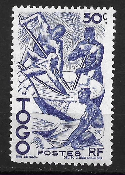 Tutti i francobolli: Togo 1947: Palmölzubereitung – Usato da Zürich venduto da Rainstamps