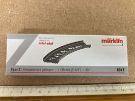 Märklin Spur Z 8977 2 x Rampenstück gebogen r 145 mm 45 Grad