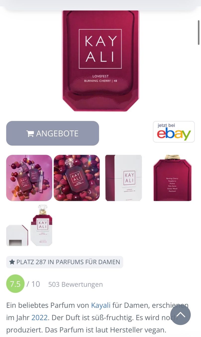 Kayali Profumi & Eau de Toilette: KAYALI LOVEFEST BURNING CHERRY | 48 EDP Duftprobe - 2 ml – Usato da Zürich venduto da deruja 5