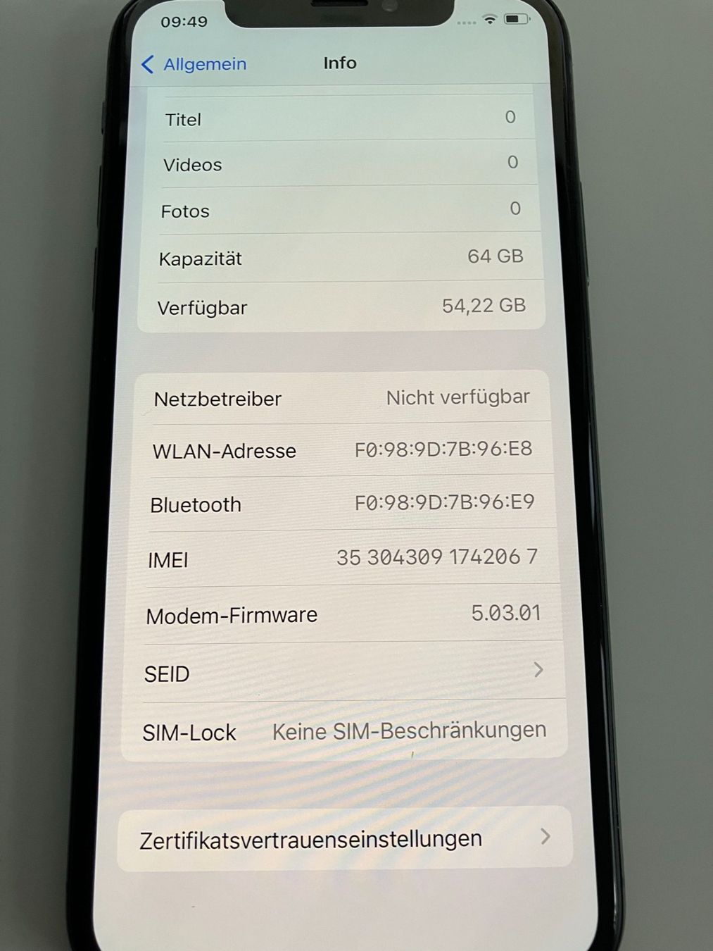 Apple Handys / Smartphones: iPhone X mit 64 GB, schwarz mit Karton – Gebraucht aus Oberrieden von MarkF1 1