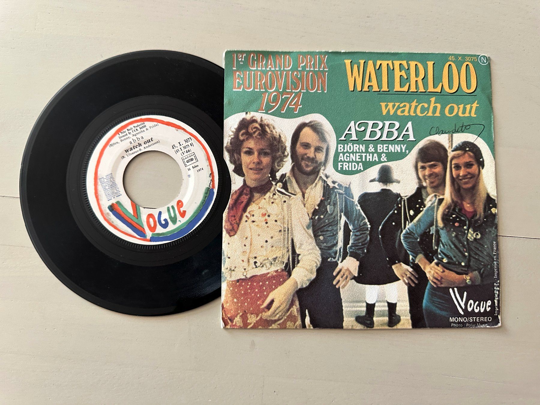 Dischi in vinile: ABBA rare Frankreich Single Waterloo diff Cover Vogue Kult – Usato da Basel venduto da Partridge 1