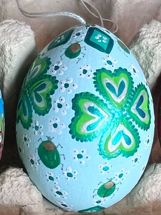 Vintage handbemalte Ostereier für Osterbaum, Ostern Deko Ei (Gebraucht ...