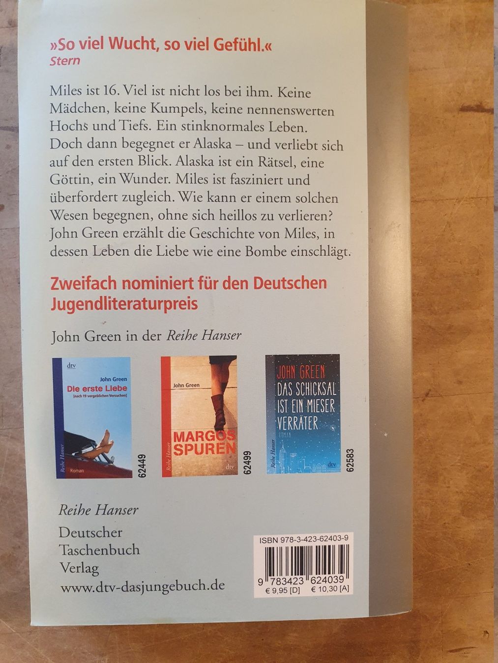 Libri: Eine wie Alaska John Green DTV – Usato da Zürich venduto da loosebone 1