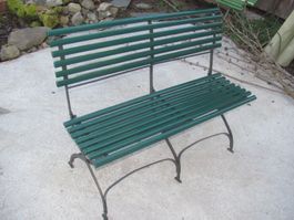 Gartenbank 120cm RESTAURIERT Jugendstil Klappbank