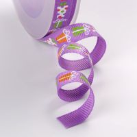 Geschenkband lila mit Motiv weihnachtlich 10mm Breit / 4m