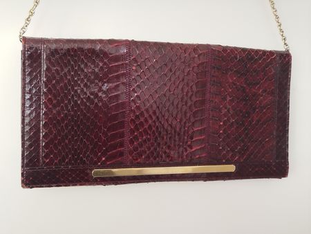 Elegante Abendtasche Schlangenleder Clutch Vintage