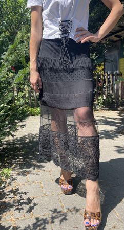 Glamour Maxi gonna-fodera di seta-tgM/L-chic e sexy 